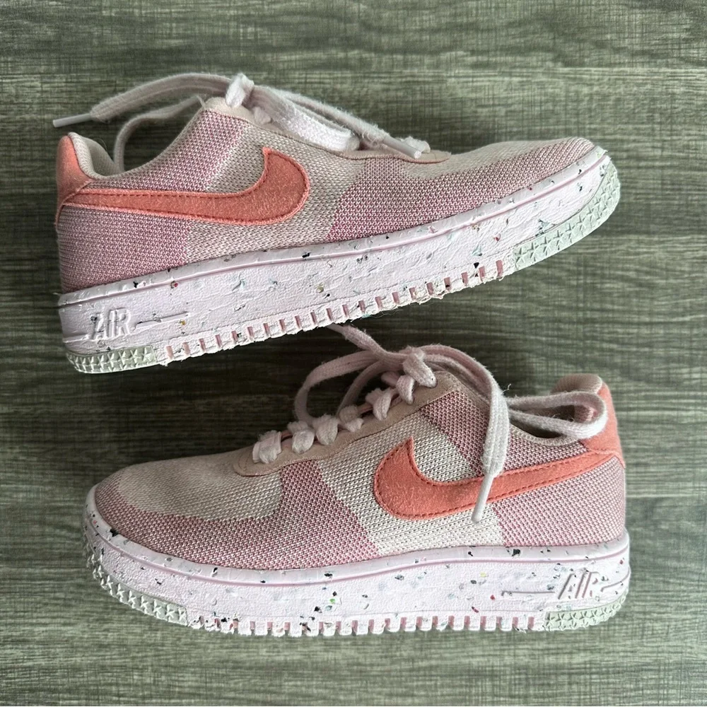 Nike Womens Air Force 1 Crater Flyknit Pink Glaze Pink Salt DC7273-600 Wmns 5.5 - Picture 4 of 9